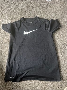 Nike Black Short Sleeve Dri-FIT Tee with White Swoosh